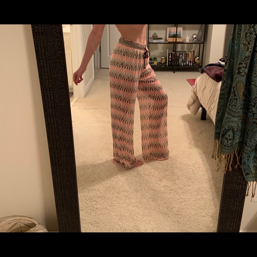 Pink/brown flowy pants